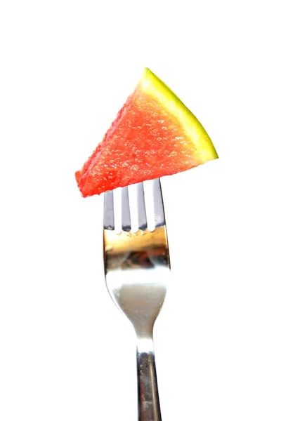 Piece Watermelon Fork — Stock Photo, Image