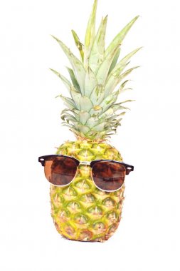 renkli bir arka plan önünde ananas 