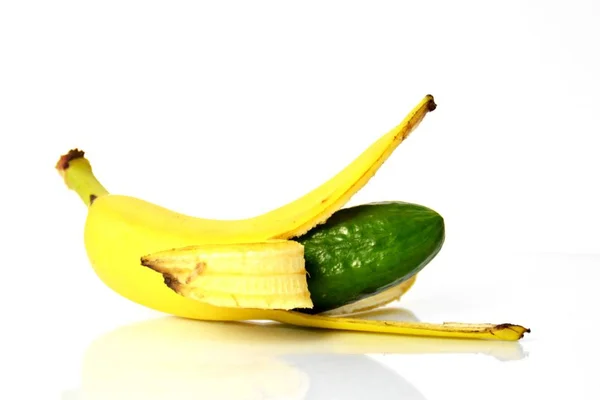 Agurk Skrællen Banan - Stock-foto