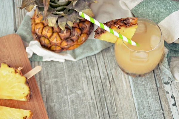 Summer Drink Made Out Pineapple — Stock Photo, Image