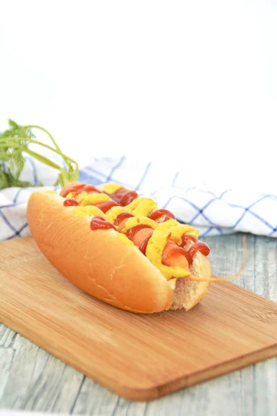 Cachorro Quente São Uma Cenoura Pão Cachorro Quente — Fotografia de Stock