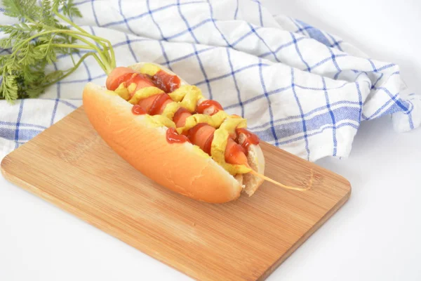 Hot Dog Sano Una Carota Panino Hot Dog — Foto Stock