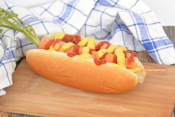 Cachorro Quente São Uma Cenoura Pão Cachorro Quente — Fotografia de Stock