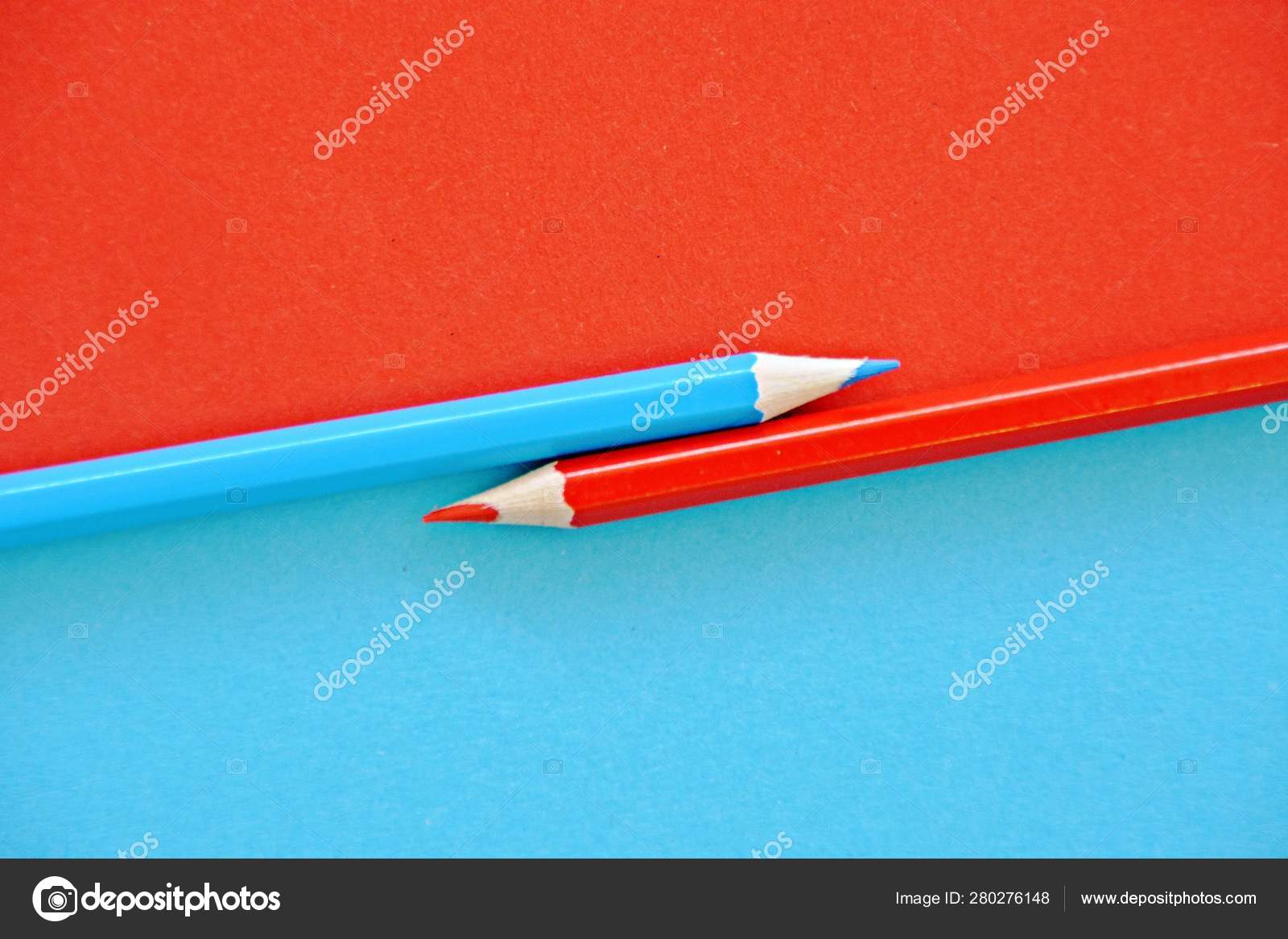 Download Two Colored Pencils Split Picture Half Two Different Colors Stock Photo Image By C Maddas 280276148