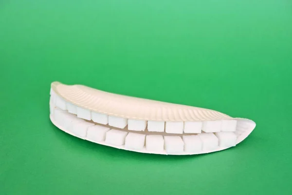 Zęby Kostek Cukru Colurful Tle — Zdjęcie stockowe