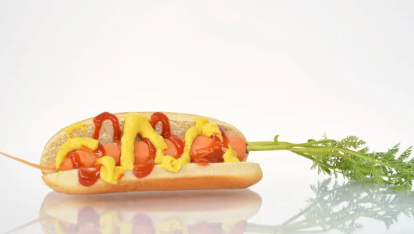 Healthy Hot Dog Carrot Hot Dog Bun — Stock Photo, Image