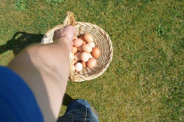 Неси корзину с яйцами.
