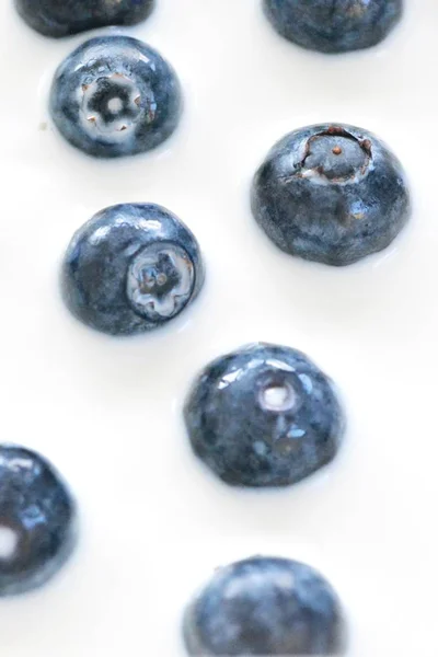 Drop Blueberries Milk — Stock Photo, Image