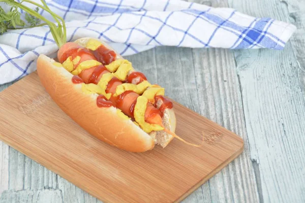 Cachorro Quente São Uma Cenoura Pão Cachorro Quente — Fotografia de Stock