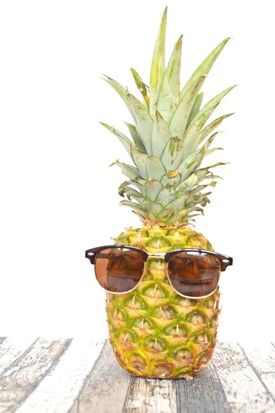 Pineapple Front Colorful Background — Stock Photo, Image
