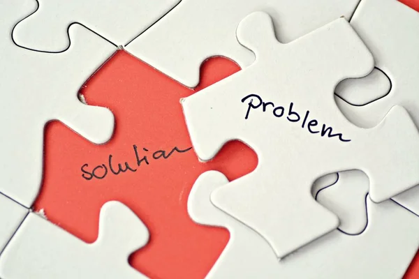 Koncepcja Biznesowa Dla Procesu Rozwiązywania Problemów Puzzli — Zdjęcie stockowe