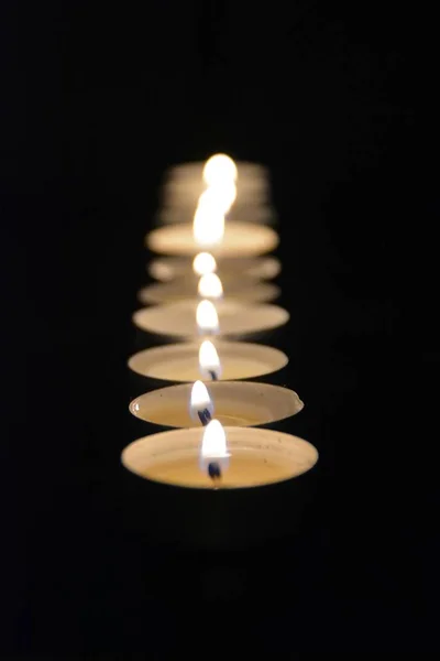 Conceito Com Luz Quente Das Velas Escuro Como Esperança Para — Fotografia de Stock