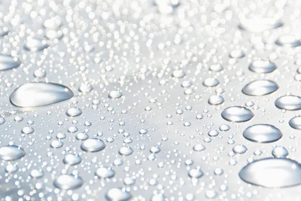 Druppels Water Verzamelen Een Plastic Wrap Een Regen Reflecteren Zon — Stockfoto