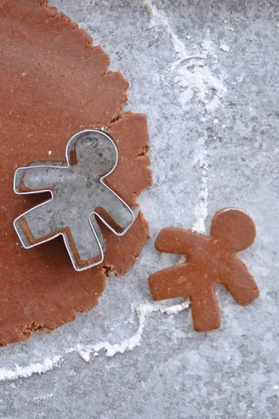 Gingerbread Christmas Various Shapes Out Homemade Dough Bake — Stock Photo, Image