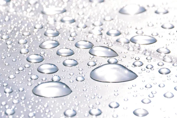 Druppels Water Verzamelen Een Plastic Wrap Een Regen Reflecteren Zon — Stockfoto