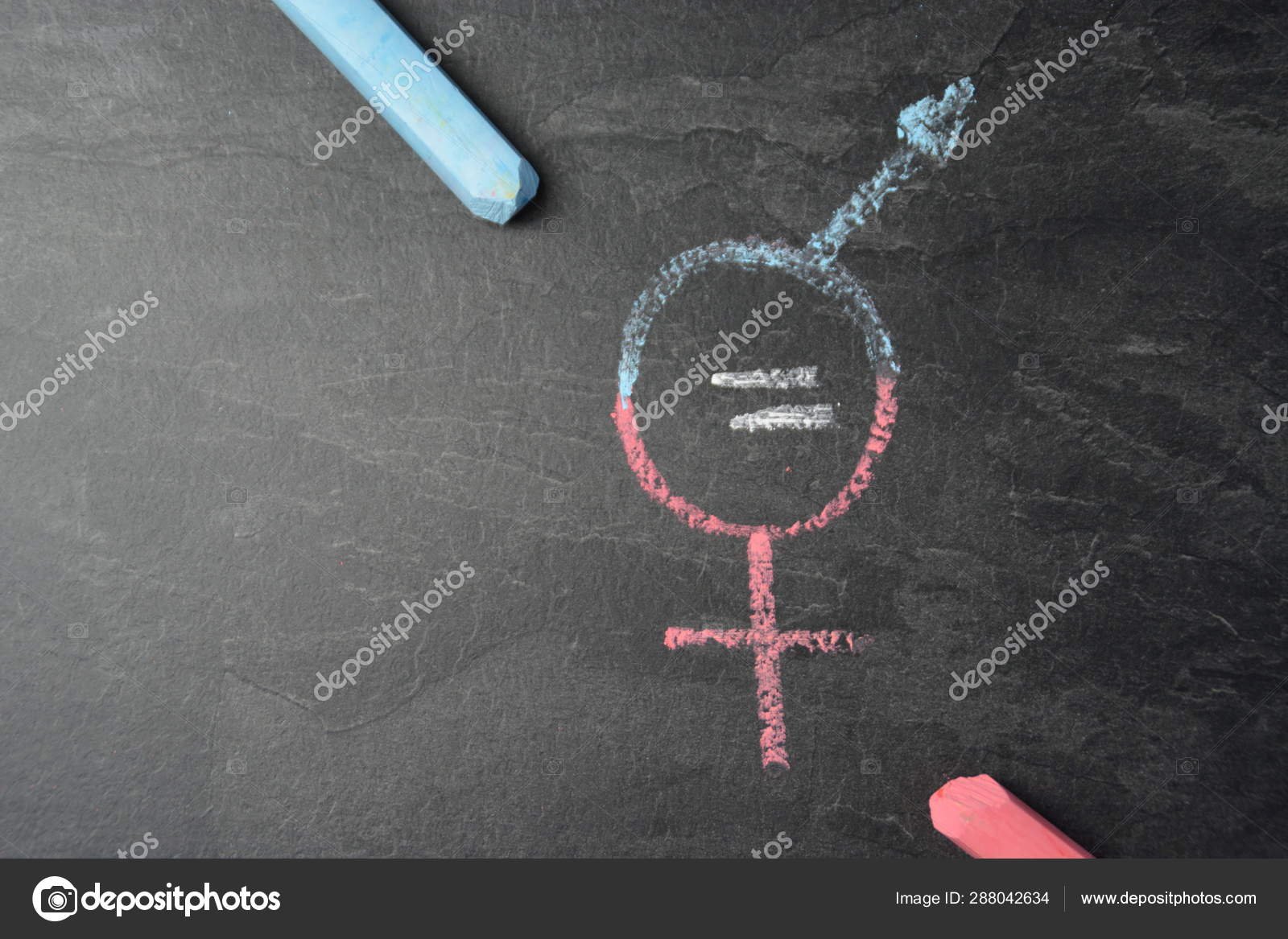 Dark Marble Surface Symbol Man Woman Recorded Different Chalks Actual ...