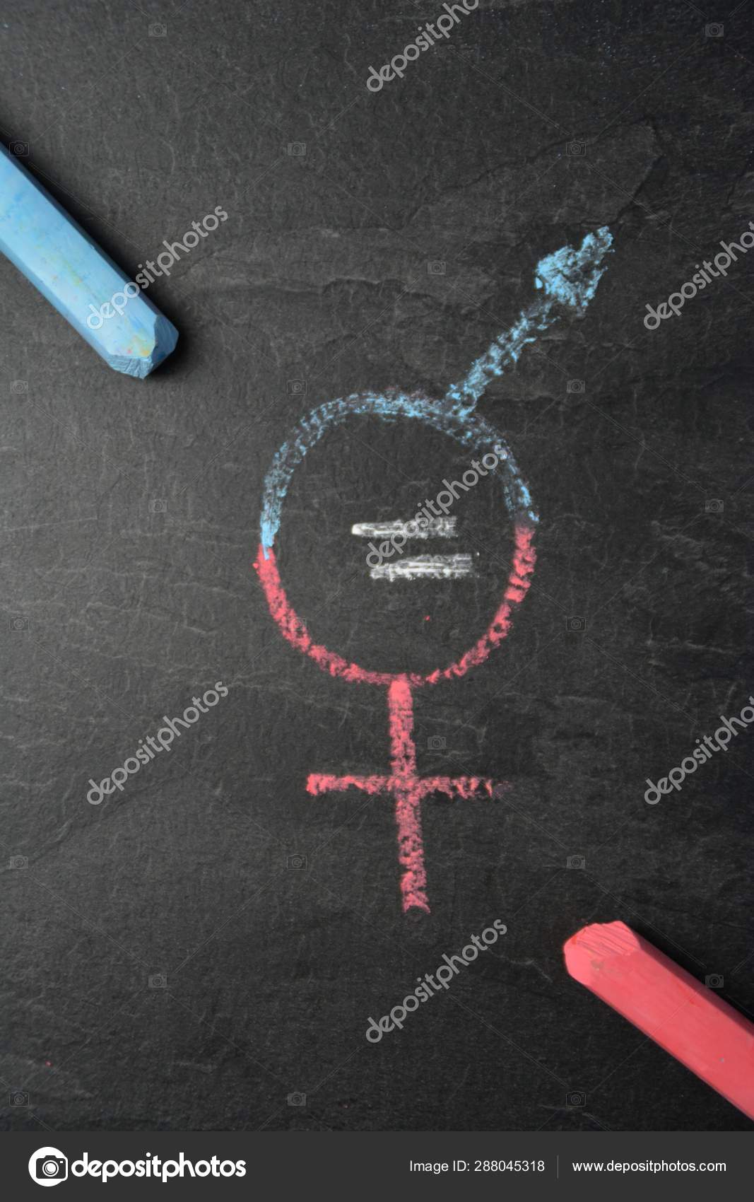 Dark Marble Surface Symbol Man Woman Recorded Different Chalks Actual ...