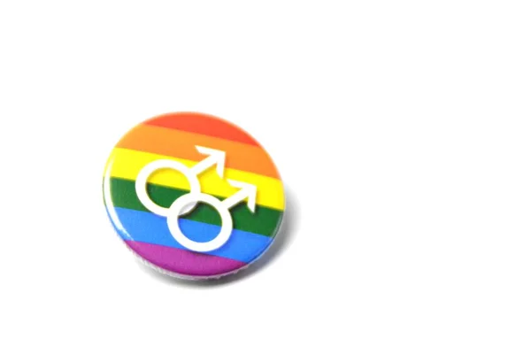 Кнопка Знаком Транссексуальности Лежит Белом Фоне — стоковое фото