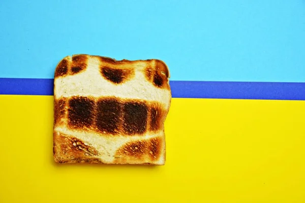 Zaostřená Pohled Chutný Toast Koncepcí Dovolené Přes Barevné Pozadí — Stock fotografie