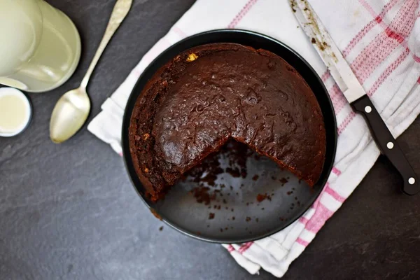 Pastel Chocolate Con Crema Café — Foto de Stock