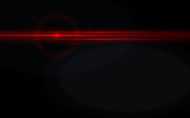 Top beyaz çizgi dijital kırmızı Mercek parlaması siyah arka plan yatay çerçeve sıcak spike