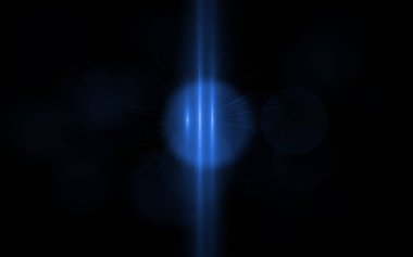 Siyah arka plan yatay çerçeve içinde soyut dijital mercek parlaması