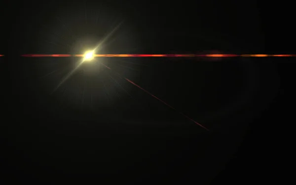 Digitaler Linsenblitz Vor Schwarzem Hintergrund Schöne Lichtstrahlen Natürlicher Blitz Mit — Stockfoto
