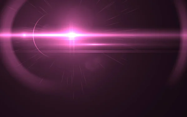 Abstrakta Linsöverstrålning Ljus Över Svart Bakgrund Horisontella Cross Stjärnigt Utflytning — Stockfoto