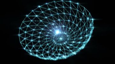 yıldızile soyut dijital lens parlama siyah arka plan hareket video yarım küre formu bağlamak