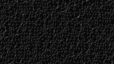 Soyut Beyaz tel kafes desen hareketli arka plan. Bağlantı tel kafes yapısı ile parçacıklar animasyon