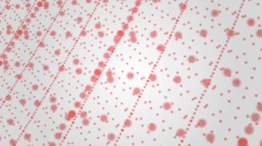 Kırmızı noktalar beyaz arka plan üzerinde hareket döndürme