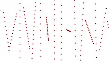 Soyut Kırmızı noktalar beyaz arka plan hareket rasgele rotasyon desen 
