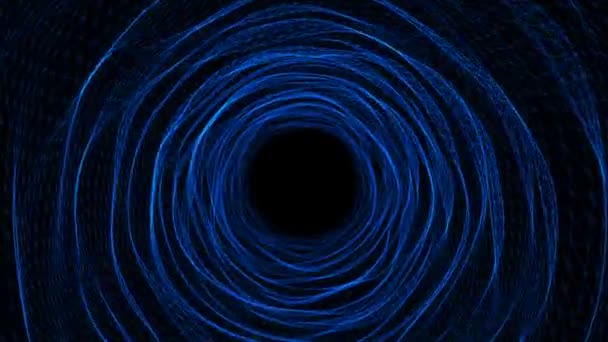 Abstract Blue Space Tunnel Time Warp Traveling Space Looping Motion — Video Stock