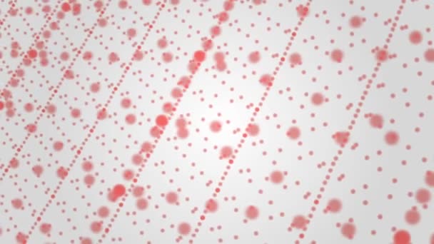 Rote Punkte Drehen Sich Auf Weißem Hintergrund — Stockvideo