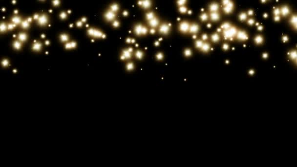 抽象の星輝く装飾背景動画 輝く魔法の塵の粒子 光と魔法の輝きの光線と光フレア特殊効果 — ストック動画
