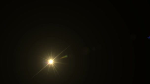 Lens Flare Licht Zwarte Achtergrond Eenvoudig Toe Voegen Overlay Scherm — Stockvideo