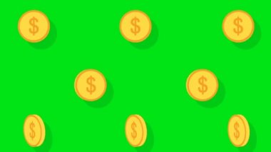 Yeşil ekran arka plan video izi paraları. Doları para kavramı satmak. Tasarım döşeme para taşıma