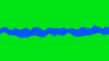 Mavi uzun bez yeşil arka plan 4 k Alfa videoda loopable akan pürüzsüz.