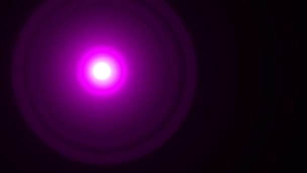 Purple Digital Lens Flare Bright Light Black Background Used Texture — 图库视频影像