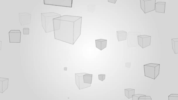 抽象的なボックスは灰色背景モーションの回転をパターンします デザイン幾何学に不可欠なパターン動画 — ストック動画