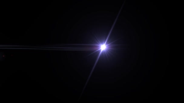 Abstracte Witte Lens Flare Licht Zwarte Background Sun Barstte Zwart — Stockvideo