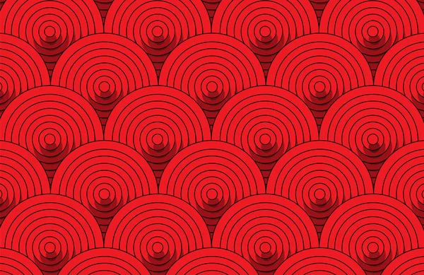 Abstrato Vermelho Redondo Padrão Papel Parede Fundo Ilustration Retro Arte — Fotografia de Stock