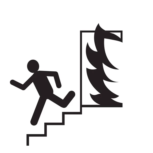 Emergency exit silhouette man running signs vector illustration.security fire exit icon.People escape from fire