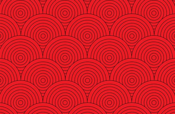 Abstrato Círculo Vermelho Padrão Papel Parede Fundo Vetor Ilustração Retro — Vetor de Stock