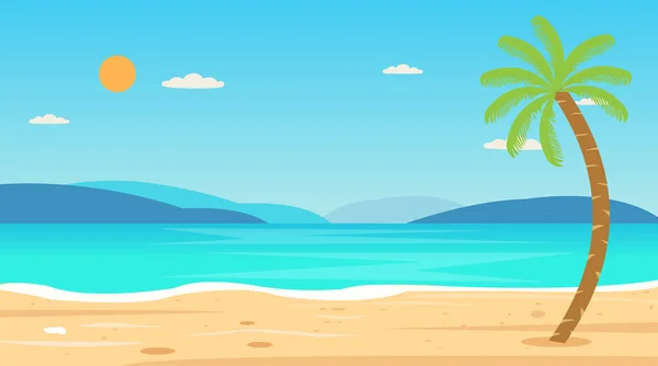 Tropical Beach Travel Vacaciones Ocio Naturaleza Concepto Vector Illustration Beautiful — Archivo Imágenes Vectoriales