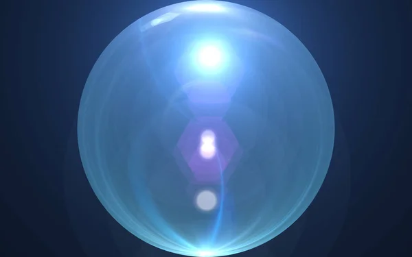 太陽バースト照明フレアの抽象的なイメージ ヴィンテージシニー効果 Orb ライトフレア デジタルサークルブルー Orb — ストック写真