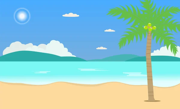 Tropical Beach Travel Férias Férias Lazer Natureza Conceito Vector Illustration — Vetor de Stock