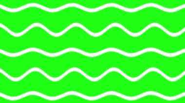 Soyut beyaz çizgiler yeşil arka plan hareket alfa video ile dalgalı. Çizgi ile yeşil dalga