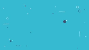 Mavi arka planlı grafik öğesi animasyonu. Teknoloji unsuru kavramı. Şekil hareketinin basit tasarımı