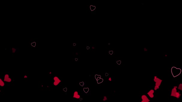 Herz Muster Hintergrund Mit Alpha Kanal Motion Heart Icons Pop — Stockvideo